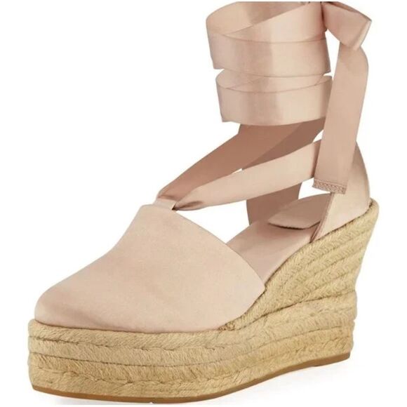 Tory Burch Elisa Satin Wedge Espadrille - Picture 1 of 8